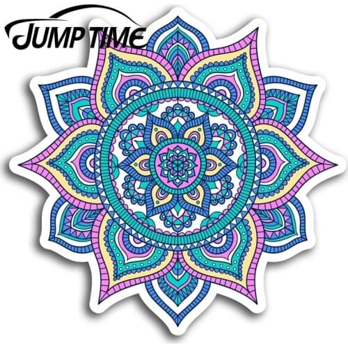 Jump Time for Mandala Pink Indian Vinyl Stickers Sticker Laptop Luggage Gift Bumper Decals Waterproof Car Accessories