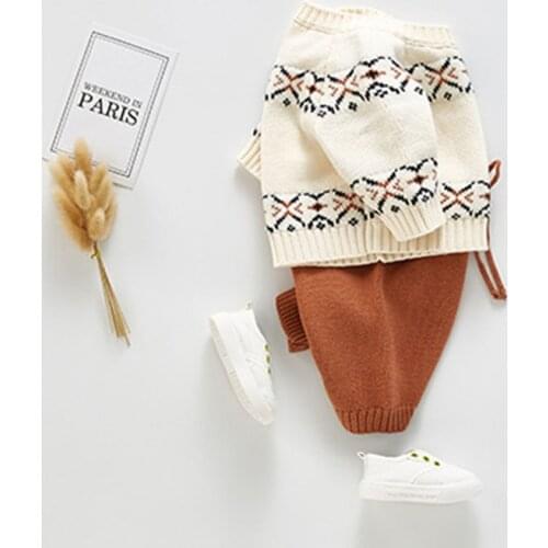 Knitted Newborn Baby Clothes Baby Girls Boys Clothing Set Sweater + Shorts Outfits Ruffle Spring Winter Toddler Baby Set