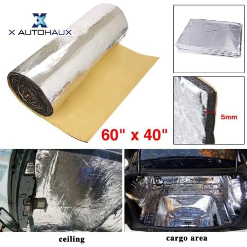 X AUTOHAUX 5mm/6mm/10mm Thick Car Engine Exhaust Pipe Heat Sound Deadener Intensive Aluminum Foil Mat Noise deadening proofing