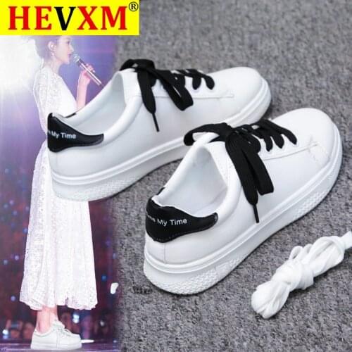 Hot Women Sneakers 2020 Fashion Breathble Vulcanized Shoes Women Pu Leather Platform Shoes Zapatillas Mujer Casual Shoes White