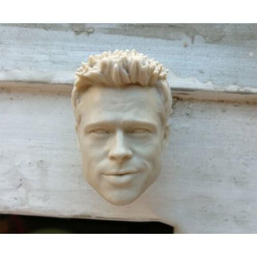 1/6 Brad Pitt Unpainted Head Sculpt for 12''Bodies Action Figures
