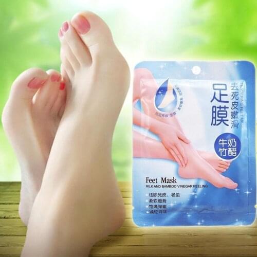 1 Pair Milk Bamboo Vinegar Remove Dead Skin Foot Skin Smooth Exfoliating Feet Mask Foot Care