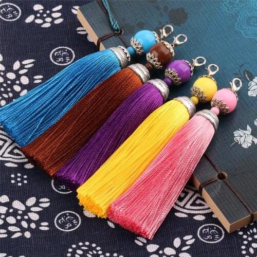 10 Pieces 11cm beads Silk Tassel fringe sewing bang tassel trim key tassels for DIY Embellish curtain accessories parts