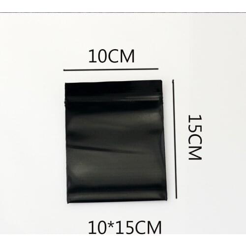 100Pcs Black Self Sealing Zip Lock Plastic Bag Pouches 10cmx15cm /3.93inch x 5.9inch/packaging bags