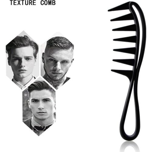 2Pcs Retro Oil Head Wide Tooth Comb Look Back Style Beard Comb Handle Large Teeth Tangled Curling Comb Hairdressing Tool For Men