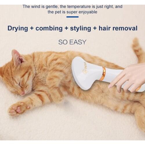 2-In-1 Portable Dog Hair Dryer Round Pet Hair Comb Brush Pet Grooming Cat Hair Comb Low Noise Dog Fur Blower Pet Dog Supplies
