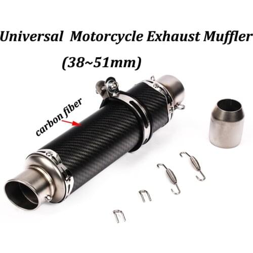 51mm Motorcycle Exhaust Muffler Modified with S C Sticker Carbon Fiber Moto Escape For R25 R3 MT-03 FZ6N FZ6 FZ400 XJR400 XJ6N