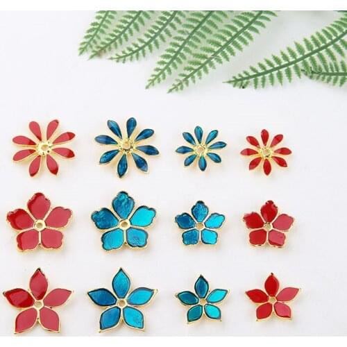 6pcs Chinese Style Ancient Cloisonne Flower Sun Flower Vintage Diy Hanfu Step Shake Tassel Hairpin Hair Accessories Material