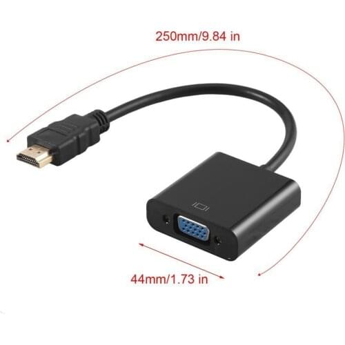 HDMI-compatible Male To VGA RGB Female HDMI-compatible To VGA Video Converter Adapter 1080P For PC Black Male-Female Adapter