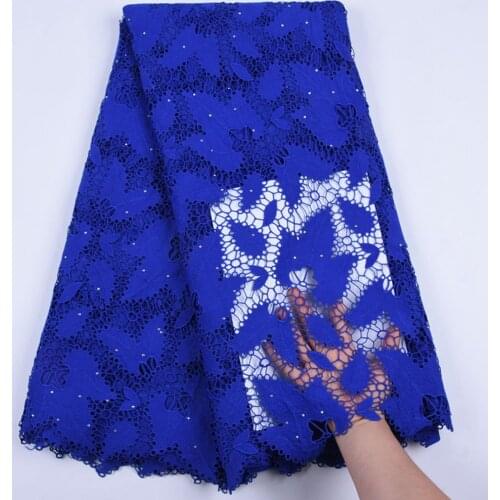 African Cord Lace Fabric Milk Silk Water Soluble Dress Lace 2019 High Quality with Stones Nigerian Guipure Lace Fabric