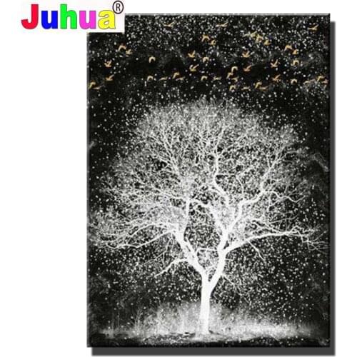 Black And White Tree 5D Diy diamond painting Full square,diamond mosaic Mysterious Gift diamond embroidery Landscape,Full square