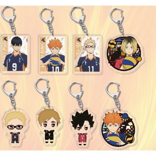 Anime Haikyuu!! Hinata Kageyama Tsukishima Sugawara Acrylic Figure keychain Keyring Decoration Collection Model Toy Gift Cosplay