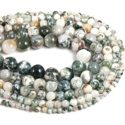 Natural Semi Precious Stone Beads Treelike Circular DIY For Making Necklaces Bracelets And Earrings 4/6/8/10/12mm