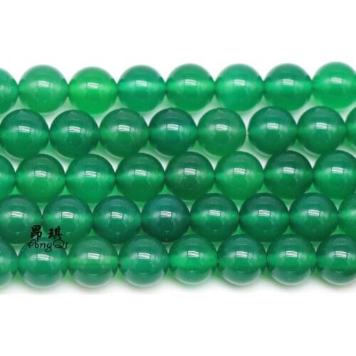 Natural Green Agates Stone Spacer Beads For Jewelry Making DIY Necklace Bracelet 4mm-12mm Round Loose Beads 15" Wholesale