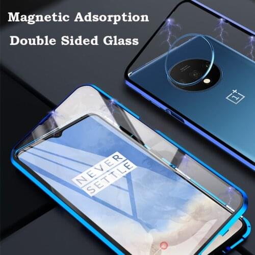 Oneplus 8 Pro Case Luxury Aluminum Metal Bumper Double Glass Glass Phone Case For Oneplus 7T 7 8 Pro Covers Shockproof Coque