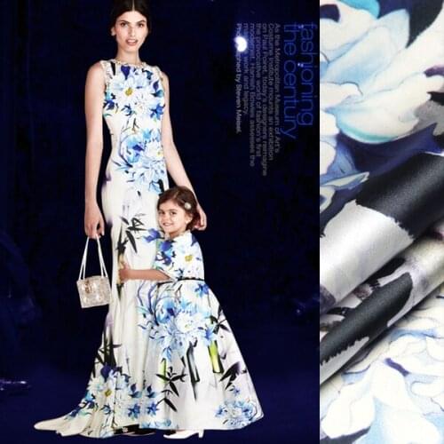 CNUM SP414 Pure Silk/Bamboo and Flowers/Silk Fabric Elastic 93% Silk 7% Spandex/Width 1.29yd Thickness 19mm