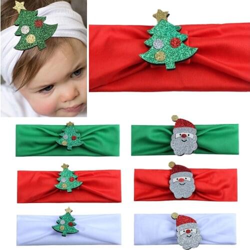 Baby Headband Elastic Santa Christmas Tree Kids Baby Turban Hair Band Haarband Baby Girl Hair Accessories Christmas Hairbands