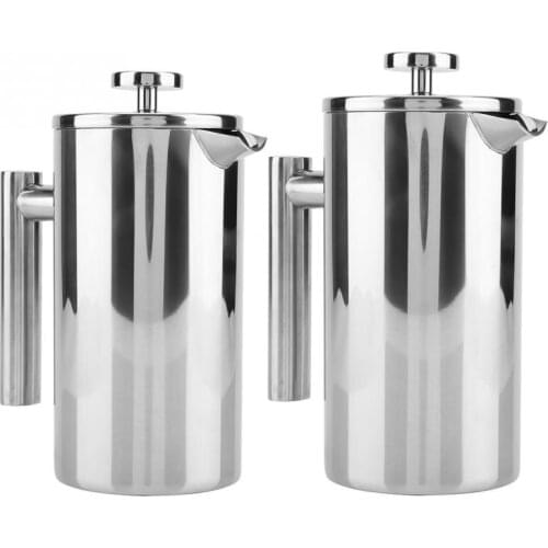 French Press Coffee Maker Stainless Steel Coffee Percolator Pot,Double Wall & Large Capacity Manual Cafetiere Coffee Containers