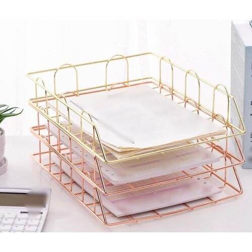 Office Supplies Metal File Holder Data Tray File Tray Anti-Rust Magazine Bar Office File Storage Rack