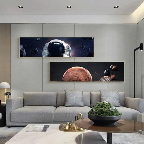 Astronaut Space Dreaming Stars Oil Painting Canvas Space Landscape Wall Pictures for Living Room Posters and Prints Home Decor