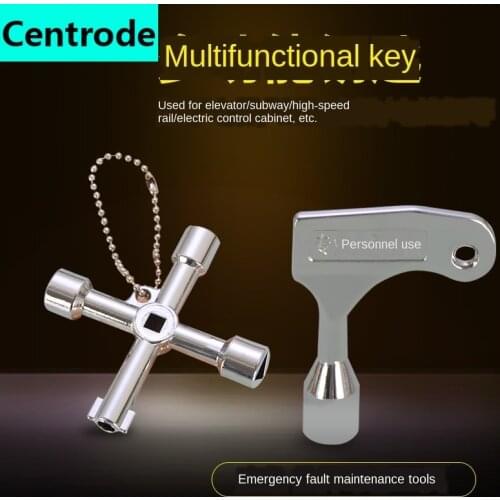Elevator key triangle opposite side four corner square round hole train door electric box valve multifunctional triangle lock