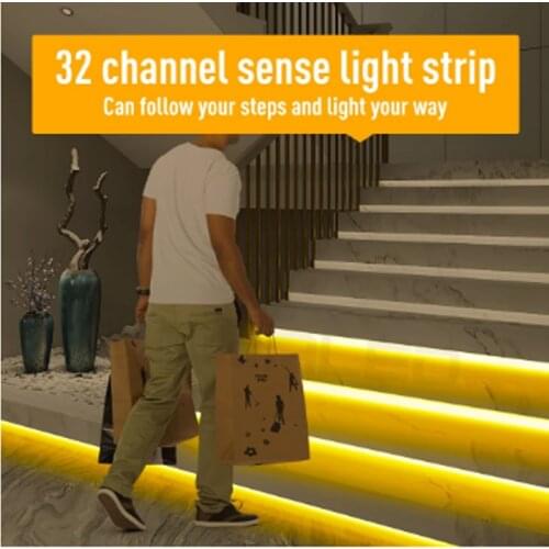 Stair LED Motion Sensor Light Controller 32 Channel PIR Dimming Controler for Indoor Motion Night light 12V/24V LED Strip light