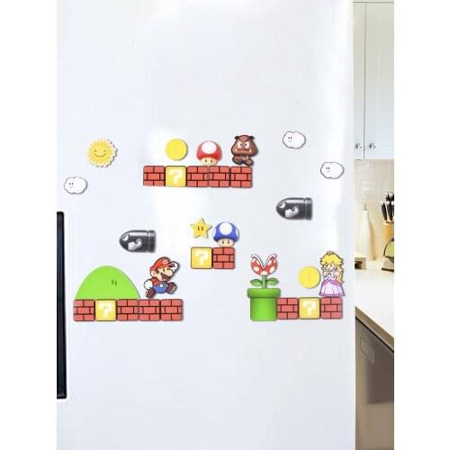 Fridge Magnets Multi-functional Bottle Opener Refrigerator Magnets Kitchen Accessories Tools Super Marios Magnetics Stickers