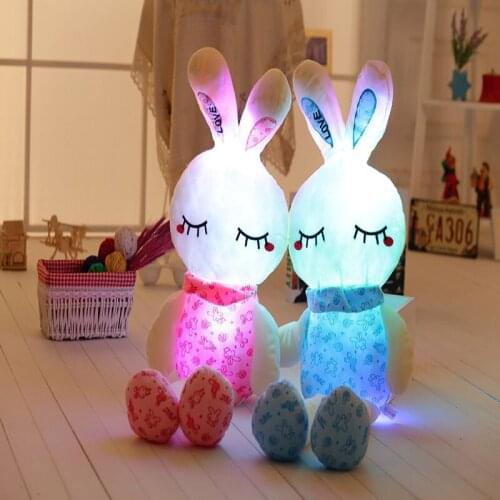 2 styles lovely 75CM Led Glowing Toy Light Up Plush Rabbit Doll Christmas New Year Girlfriend Birthday Gifts for Children Gift