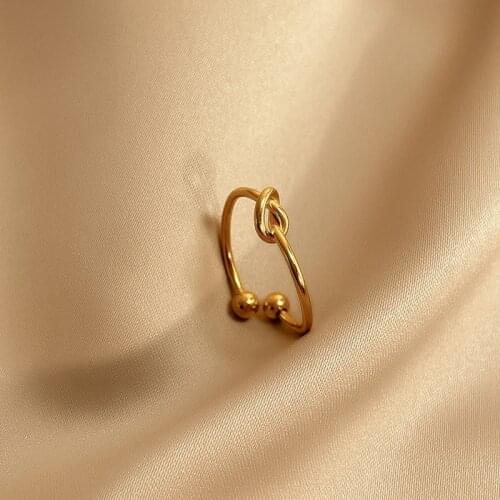 Fashion Simple Design Titanium Steel Rings Gold Color Finger Jewelry Rings for Women