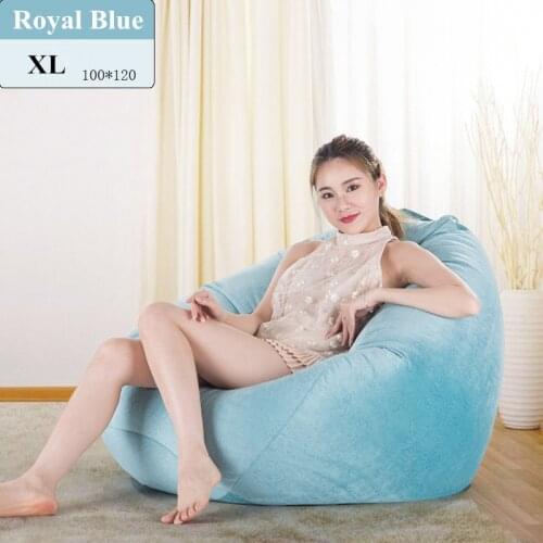 Soft Velvet Bean Bag Cover No Filler Home Living Room Beanbag Sofa Bedroom Lazy Casual Sofa Bed Puff Pouf Bean Bag Chair