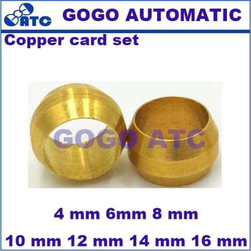 High quality Copper card sets Clip ring 4 6 8 10 12 14 16 mm brass fitting olive oil tubing brass fittings Gold Tone