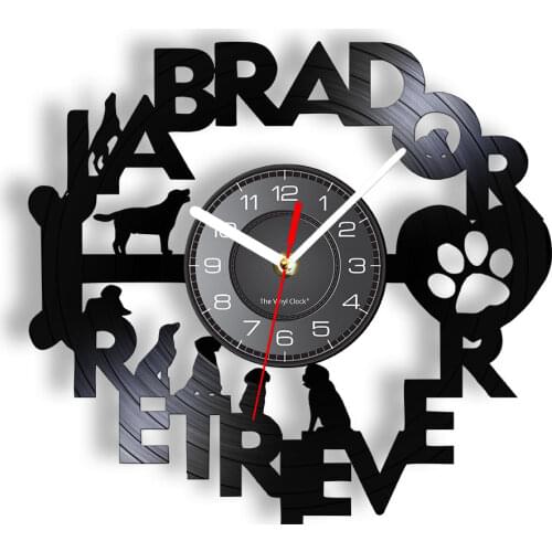 Labrador Retriever Lab Dog Breed Vinyl Record Wall Clock Dog Owner Home Decor Exclusive Wall Clock Made Of Real Vinyl Record