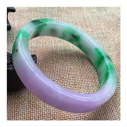 Natural Lavender Green Jadeite jade Bangle Bracelet Handmade (Certificate delivery)
