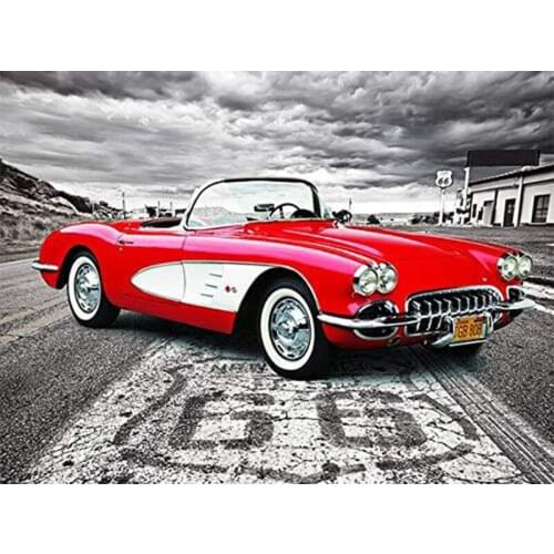 NEW Diamond painting, 5D DIY full diamond embroidery, red car, square/round diamond inlaid mosaic, home decoration cross stitch