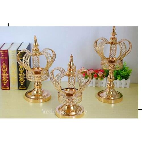 2 PCS New Wedding Candlestick Lace Crown Candlestick For Wedding Event/Party/Hotel/Home Decoration