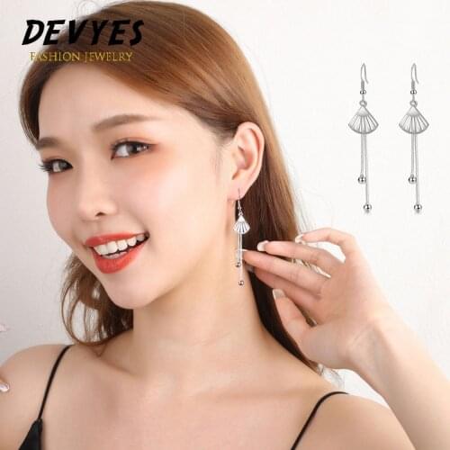 New Trendy Flower Tassel Summer Temperament Earrings Female Fan-shaped Long Earrings Fashion Simple Jewelry