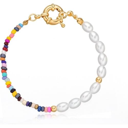 New Design Colorful Seed Beads Bracelets Bohemian Oval Pearl Bracelets For Women Beach Jewelry Party Gifts Dropshipping