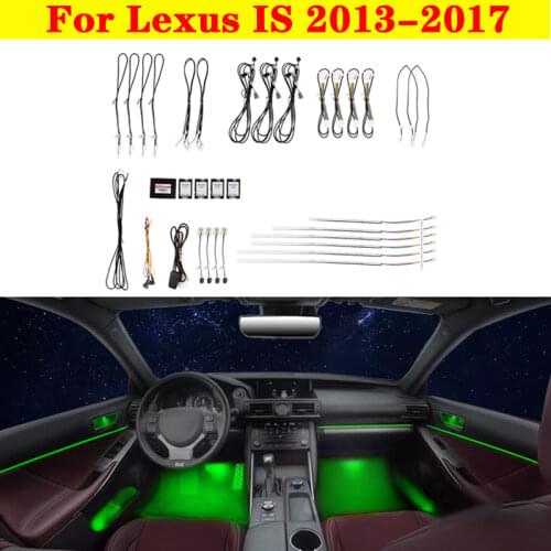 Ambient Light Set Decorative LED Atmosphere Lamp illuminated 64 colors Strip For Lexus IS 2013-2017 Dedicated button Control