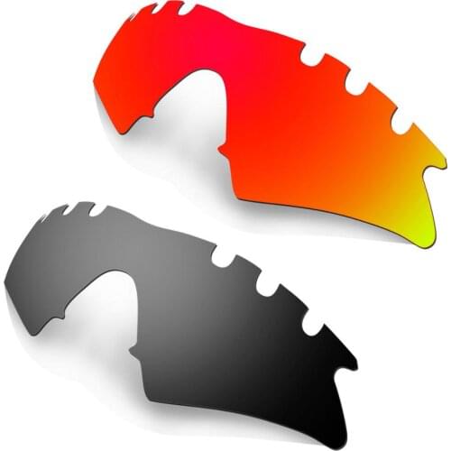 HKUCO Red/Black 2 Pairs Polarized Replacement Lenses For M Frame Sweep-Vented Sunglasses Increase Clarity
