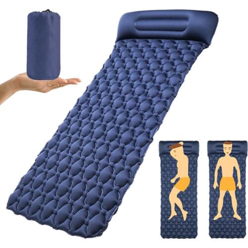 Portable Inflatable Air Mattress Camping Beach Picnic Mat Sleeping Sofa Pad Outdoor Backpacking Inflatable Mattress with Pillow