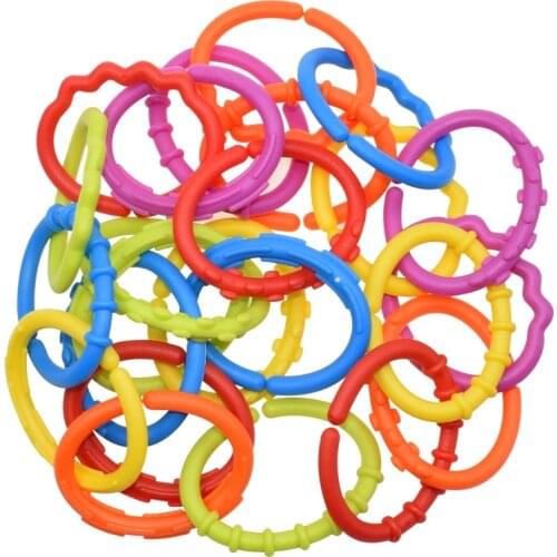 20pcs/lot New Rainbow Ring Rodent Silicone Baby 24 Months Teether Car Hanging Kids Bed Hanging Card Teethers Toys For Children