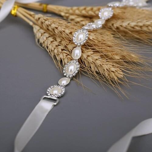 Wedding Sash Fashion Silver Flowers Austrian Crystal Wedding Sash Women Bridal Rhinestone Belt for Bride Dress Jewelry Accessori