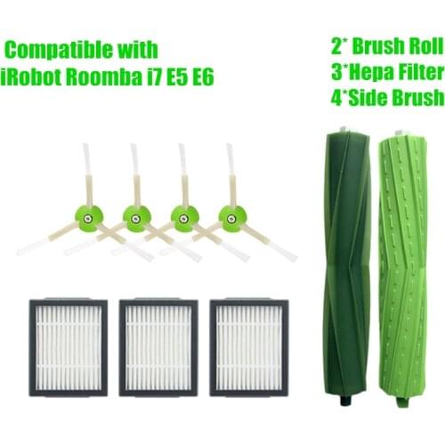 Hepa Filter Side Brush Brush Roll for iRobot Roomba i7 E5 E6 I Series Robot Vacuum Cleaner Replacement Spare Parts accessories