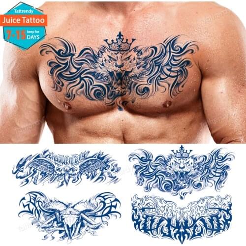 Juice Long Lasting Waterproof Tattoo Stickers For Men Shoulder Tattoos Chest Sticker Body Art Make Up Tattoo Sticker Lion King