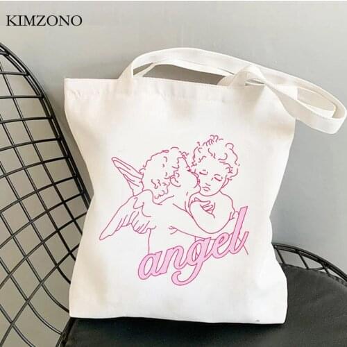 Angel shopping bag bolso cotton bolsas de tela shopper handbag bag cloth bolsas reutilizables sac toile