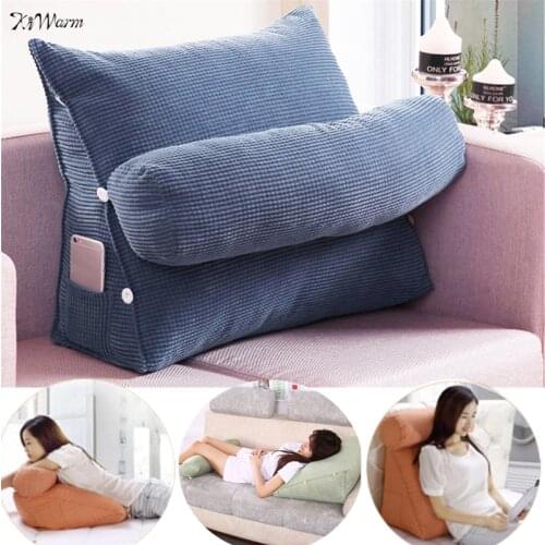Triangle Sofa Cushion Back Pillow Bed Backrest Office Chair Pillow Support Waist Cushion Lounger TV Reading Lumbar Home Decor