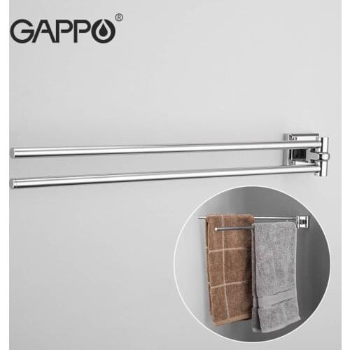GAPPO Stainless Steel Towel Rack Shower Shelf Wall-Mounted Towel Holder Bathroom Shelf Pendant Towel Bar Organizer