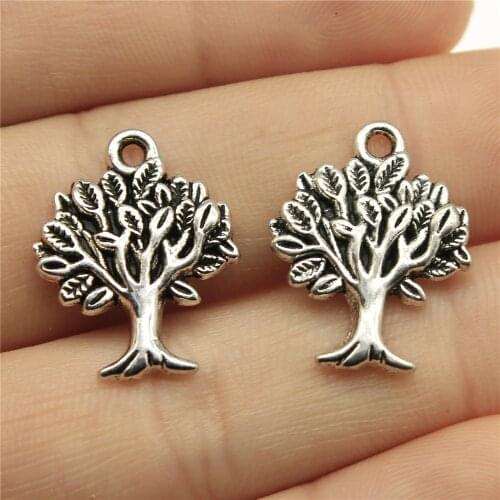 WYSIWYG 10pcs 22x17mm Tree Charm Pendants For Jewelry Making 3 Colors Tree Pendants