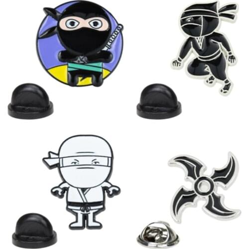Japanese Ninja Samurai Cartoon Cute Enamel Brooch Alloy Badge Cowboy Clothes Bag Pins Sweet Jewelry Lapel Enamel Pin Badge