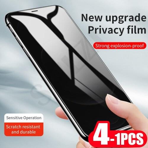 4-1Pcs Privacy Glass for iPhone 6 6s 7 8 plus SE 2020 phone screen protector X XS 11 XR 12 mini pro MAX Tempered protective Film
